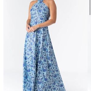 Smith and Quinn Fallon Blue Floral Halter Dress